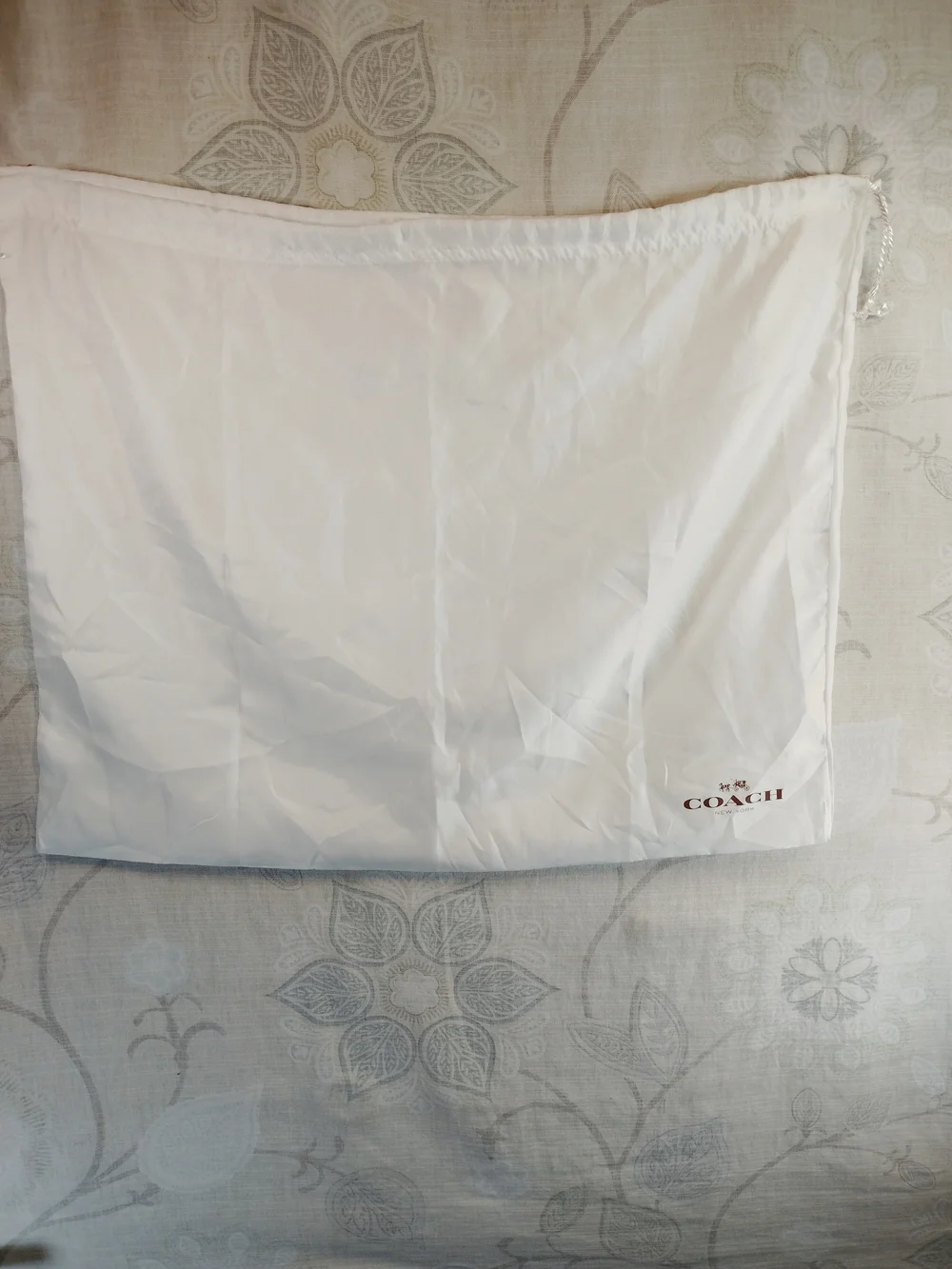Coach Large White Drawstring Dust Bag